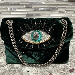 Kurt Geiger Mini Kensington Eye Bag Green Velvet